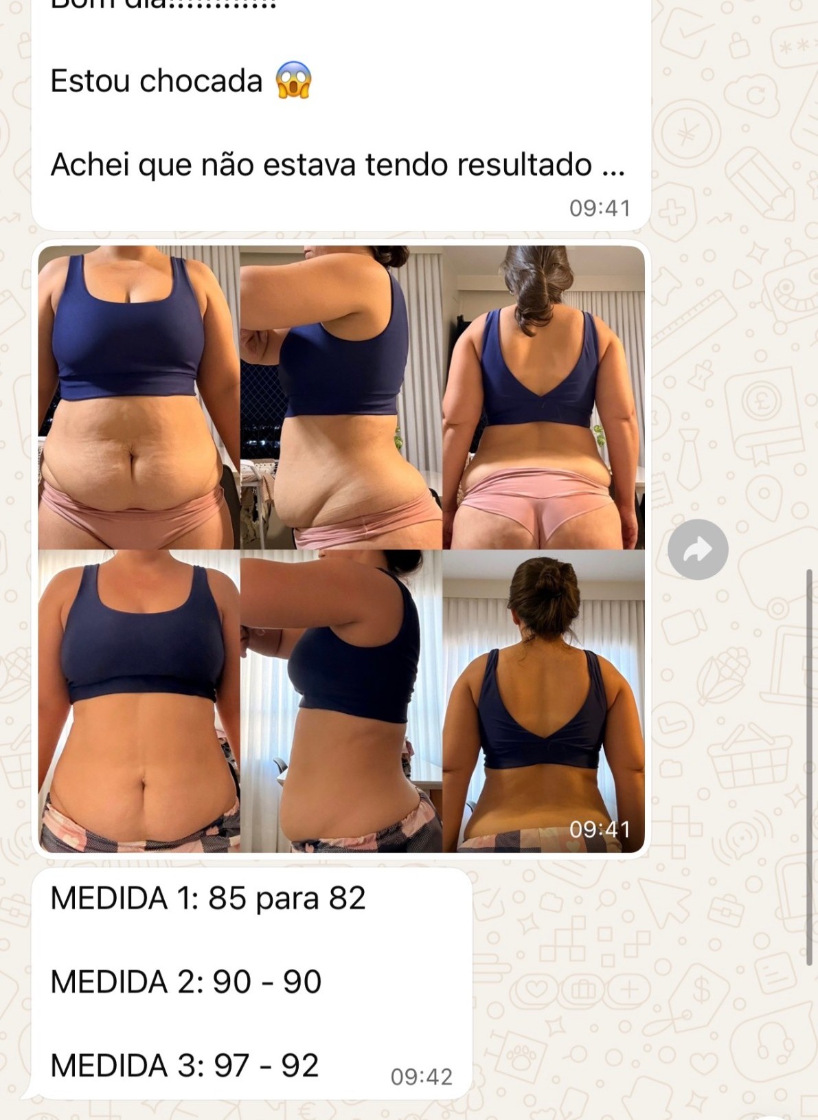 Print de resultado de aluna em 7 dias — 1