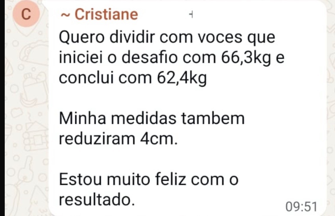 Print de resultado de aluna em 7 dias — 3