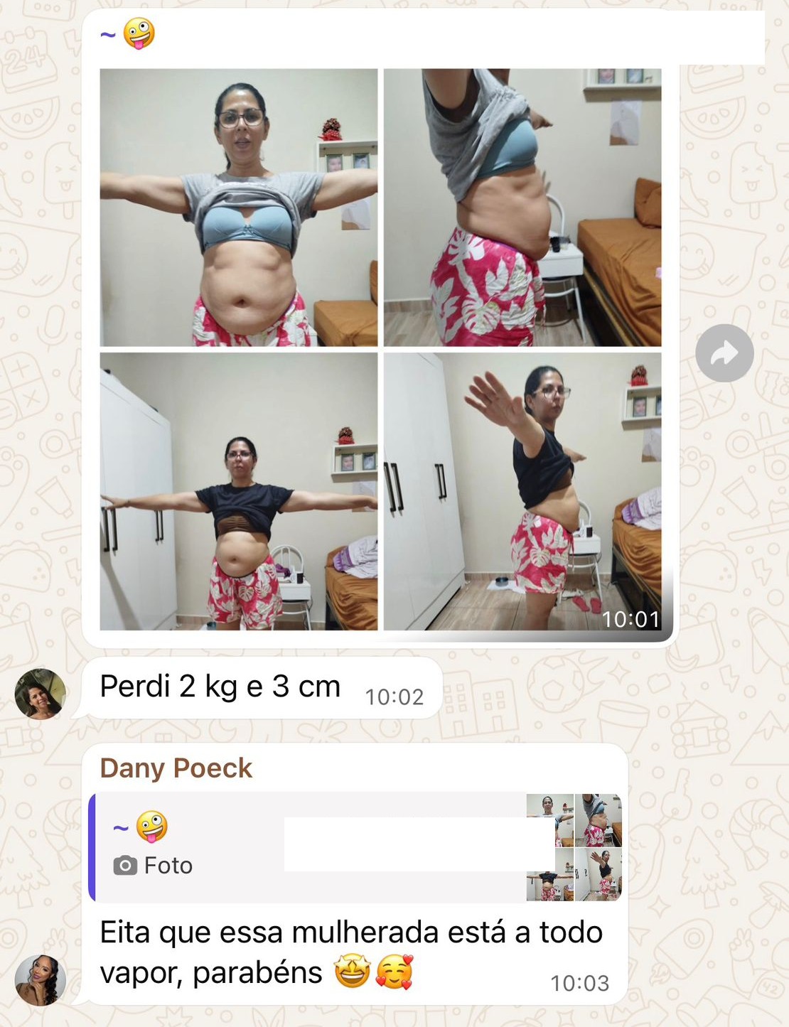Print de resultado de aluna em 7 dias — 4